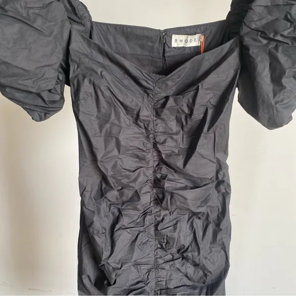 $475 NWT Rhode Black Tessa Cotton Poplin Dress Sz 4