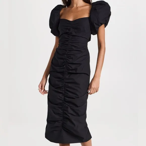 $475 NWT Rhode Black Tessa Cotton Poplin Dress Sz 4