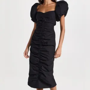 $475 NWT Rhode Black Tessa Cotton Poplin Dress Sz 4