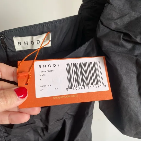 $475 NWT Rhode Black Tessa Cotton Poplin Dress Sz 4