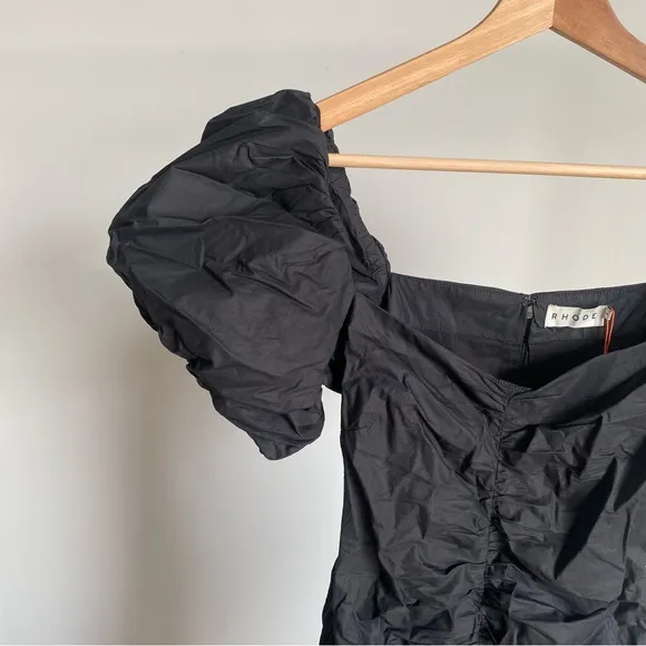 $475 NWT Rhode Black Tessa Cotton Poplin Dress Sz 4