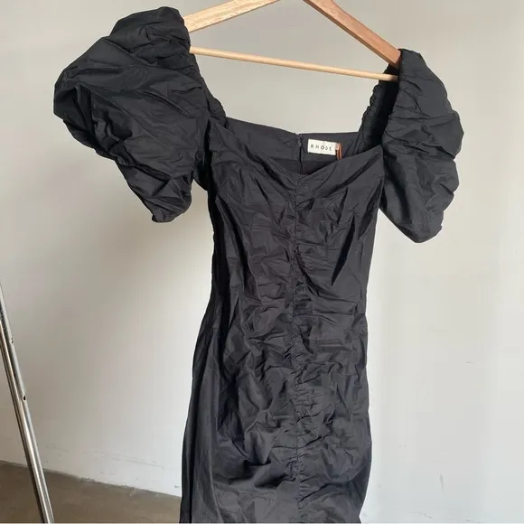 $475 NWT Rhode Black Tessa Cotton Poplin Dress Sz 4