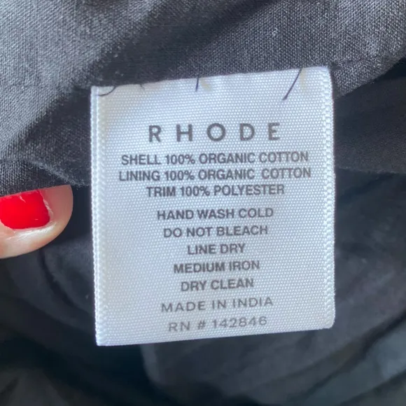 $475 NWT Rhode Black Tessa Cotton Poplin Dress Sz 4