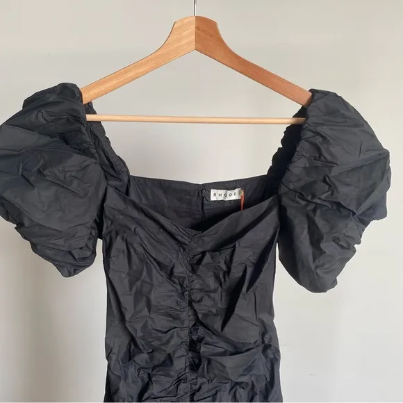 $475 NWT Rhode Black Tessa Cotton Poplin Dress Sz 4