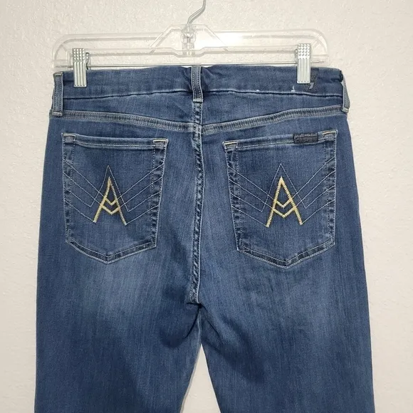 7 For All Mankind A Pocket Distressed Flare Jeans, NWOT,  Sz 30