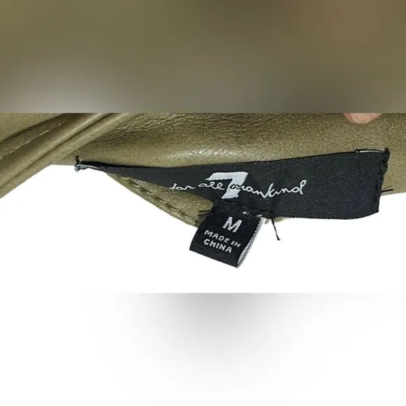 7 For All Mankind | sage green Vegan Leather Wrap Midi Skirt Size Medium