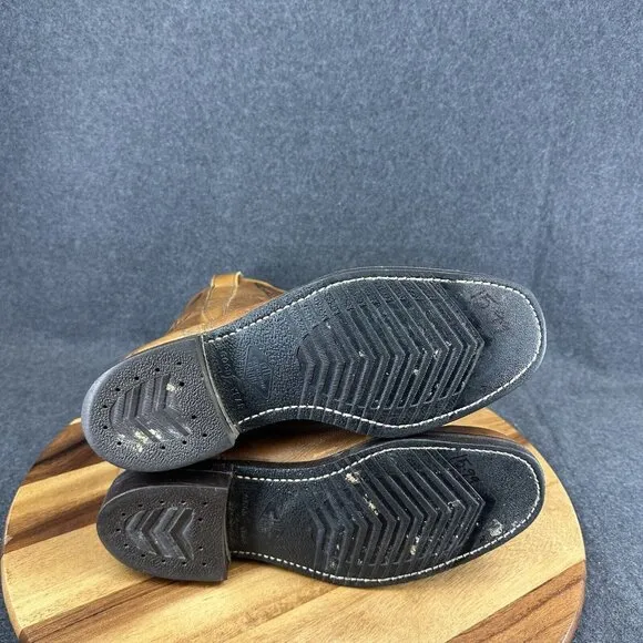 70s Rockabilly Eagle 1776 Embossed Leather Cowboy Western Boots Mens 8.5EEE
