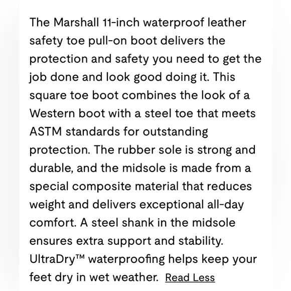 83912 Men’s 10.5 Irish Setter Marshall 11” Waterproof Leather Safety Toe Boot