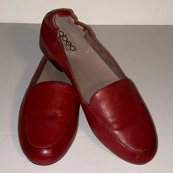 Abeo, B.I.O. System Red Leather Loafers, Size 7N