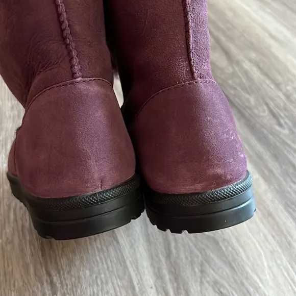 Abeo Purple Women’s Suede Winter Shearling Lined Slip on Boots Size 7
