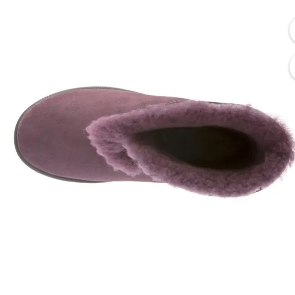 Abeo Purple Women’s Suede Winter Shearling Lined Slip on Boots Size 7