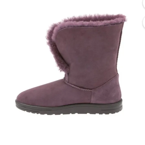 Abeo Purple Women’s Suede Winter Shearling Lined Slip on Boots Size 7