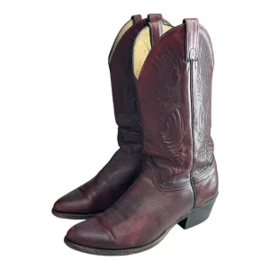 Abilene Men's Cowboy Leather Boots Black Cherry Size 9 D
