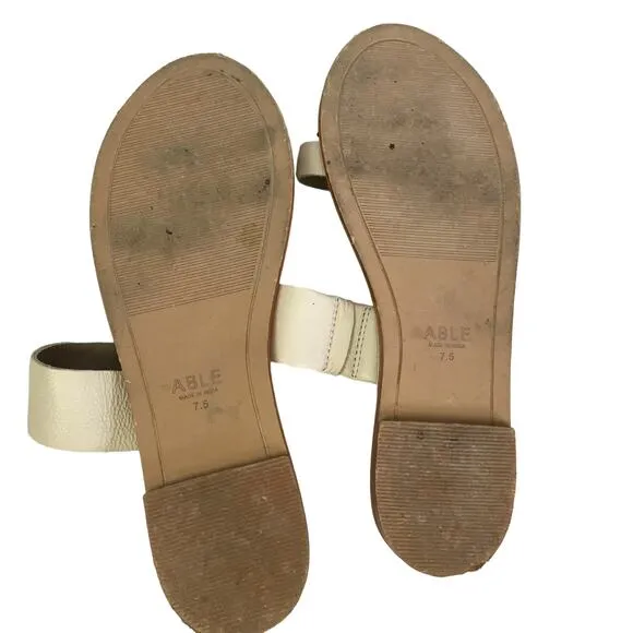 Able Margarete Slide Sandals In Bone