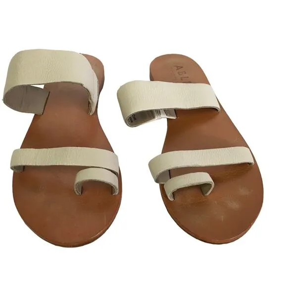 Able Margarete Slide Sandals In Bone