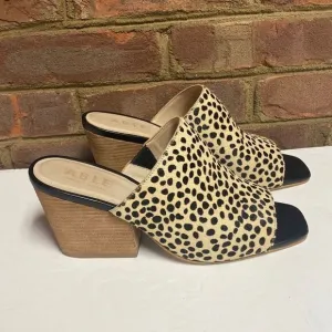 ABLE Cheetah Rojas Slide Heel Sandals Size 10