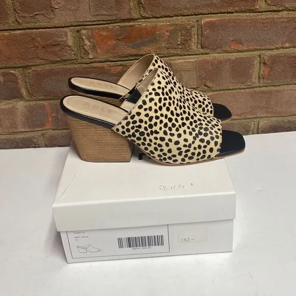 ABLE Cheetah Rojas Slide Heel Sandals Size 10