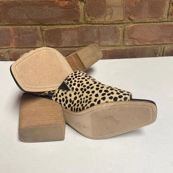 ABLE Cheetah Rojas Slide Heel Sandals Size 10