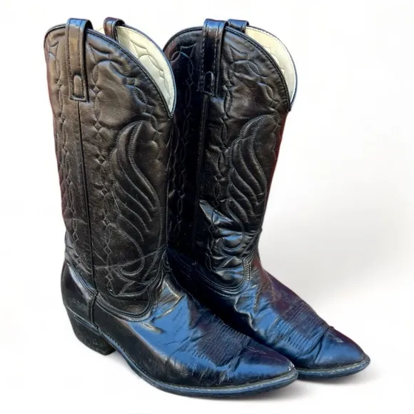 Acme Black Leather Boots