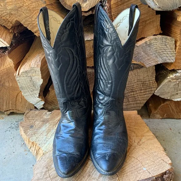 Acme Black Leather Boots