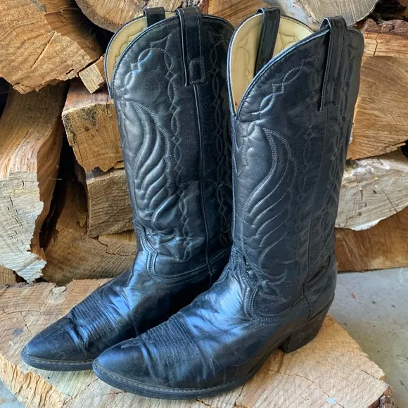 Acme Black Leather Boots