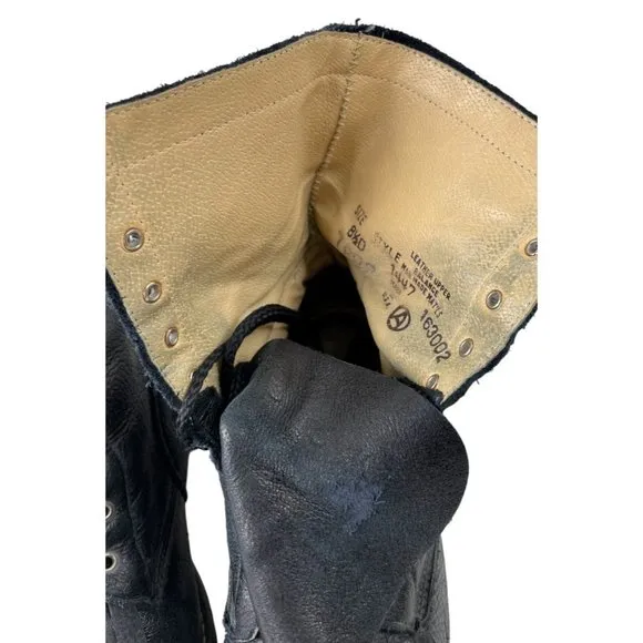 Acme Men's Black Leather Kiltie Boots Size 8.5 (Style 1447)