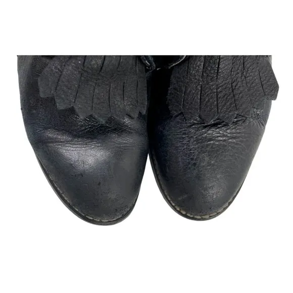 Acme Men's Black Leather Kiltie Boots Size 8.5 (Style 1447)