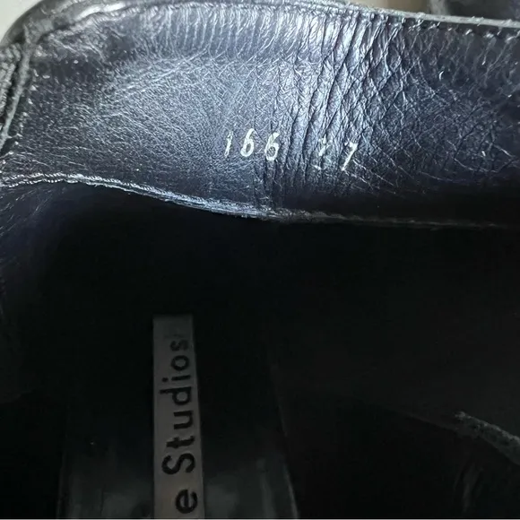 Acne Studios Jensen Grain Chelsea Leather Ankle Boots Sz 37 US 6 Black Classic
