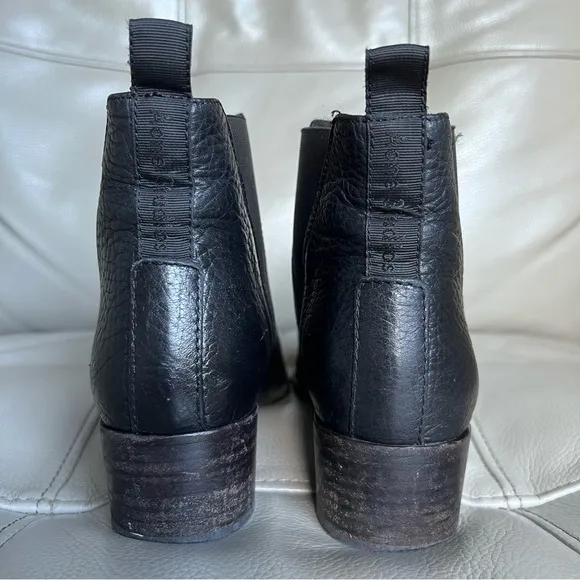 Acne Studios Jensen Grain Chelsea Leather Ankle Boots Sz 37 US 6 Black Classic