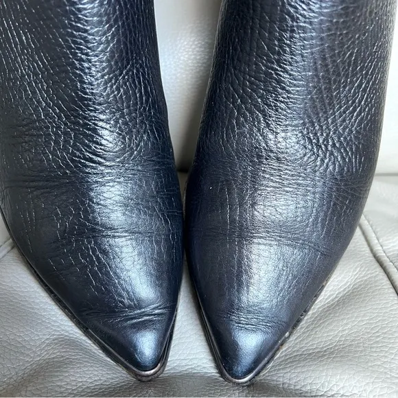 Acne Studios Jensen Grain Chelsea Leather Ankle Boots Sz 37 US 6 Black Classic