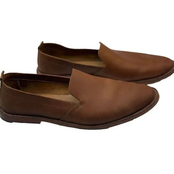 Adelante Shoe Company Mens Leather Casual Slip On Loafers Tan Brown Size 9C