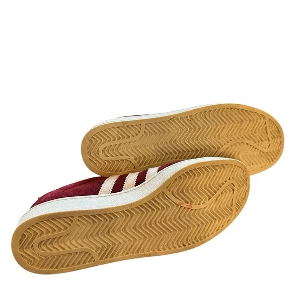 Adidas Campus Collegiate Sneakers Burgundy Red Size 9