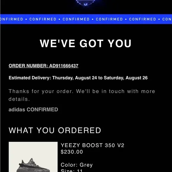 Adidas Men's Yeezy Boost 350 V2 Sneakers Grey US 11