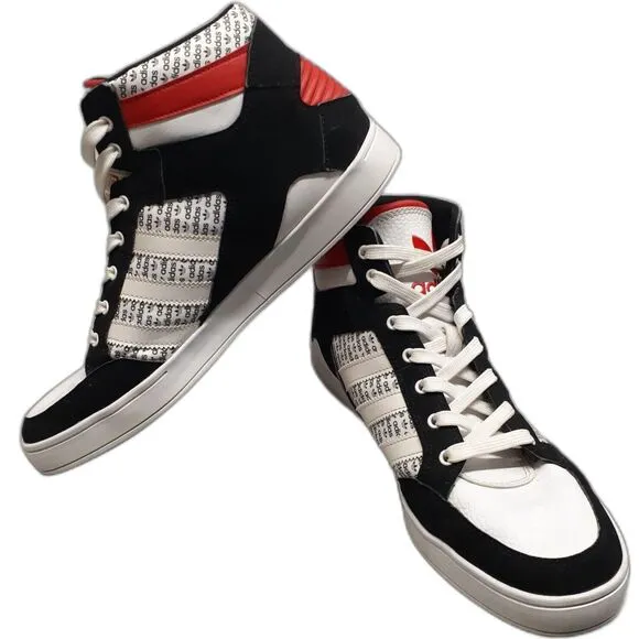 ADIDAS Retro Hardcourt Hi Sneaker EVH 791004 Men's Size US 11.5 White/Black/Red