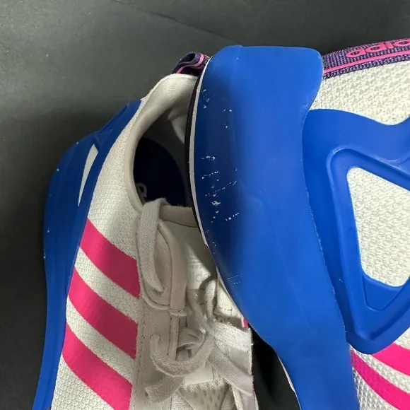 Adidas Women's Pink and White Sneakers size 9