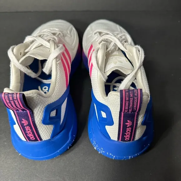 Adidas Women's Pink and White Sneakers size 9