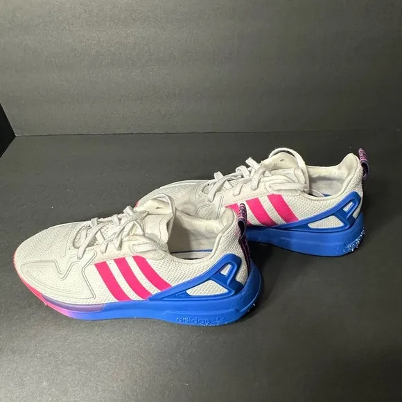 Adidas Women's Pink and White Sneakers size 9