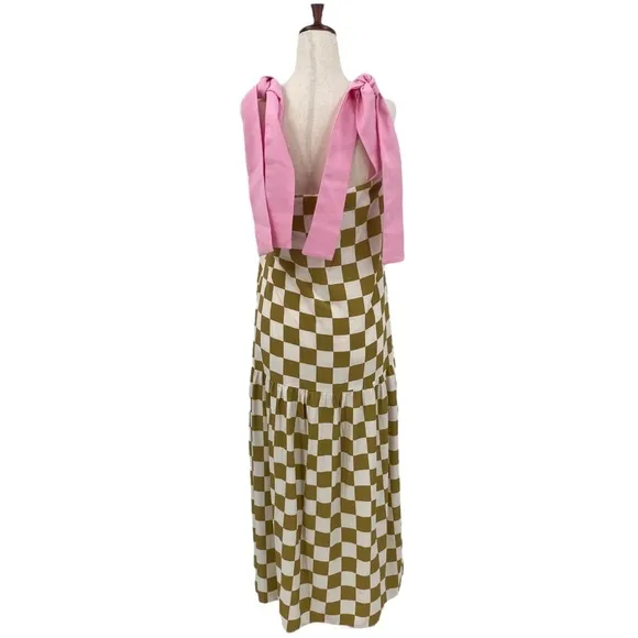 ADRIANA DEGREAS Carre Vintage Long Dress With Straps Small