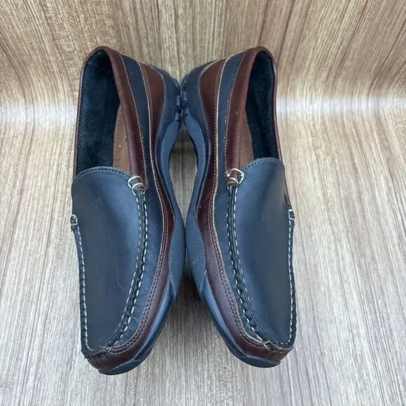 AE by Allen Edmonds Boulder Slip On Loafers Black Brown Leather ~ Size 9.5 D