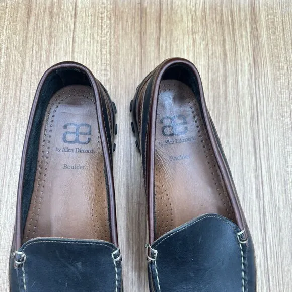 AE by Allen Edmonds Boulder Slip On Loafers Black Brown Leather ~ Size 9.5 D