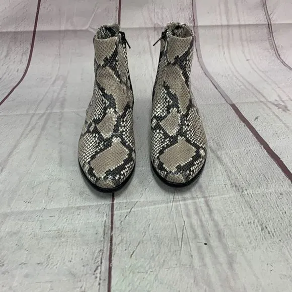 Aera Women’s Size 8 Snakeskin Print Ankle Boots Booties Leather Italy