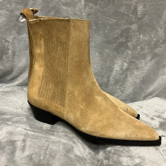 Aeyde Belinda Caramel Suede Boots Size 37