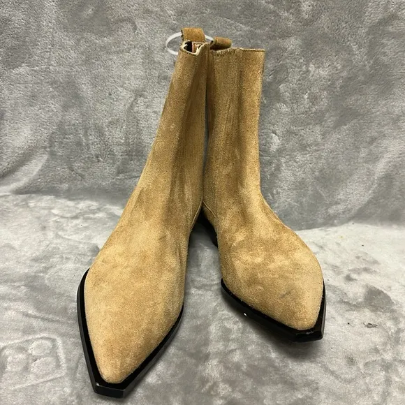 Aeyde Belinda Caramel Suede Boots Size 37