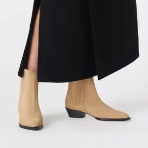 Aeyde Belinda Caramel Suede Boots Size 37