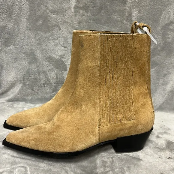 Aeyde Belinda Caramel Suede Boots Size 37