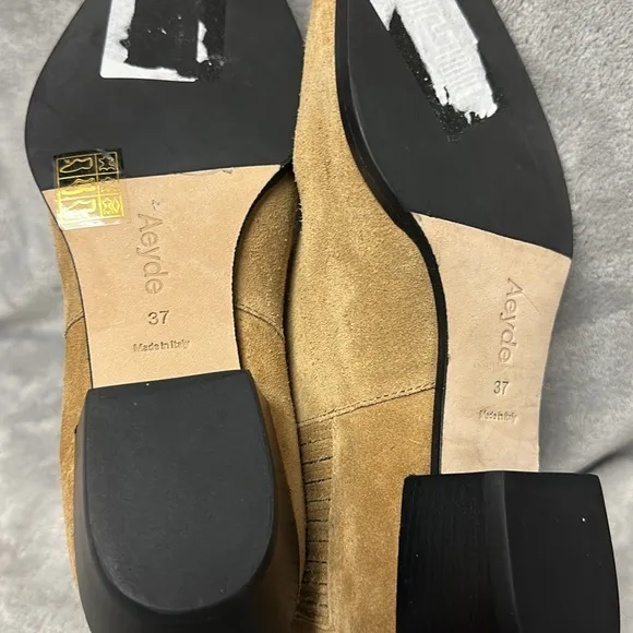 Aeyde Belinda Caramel Suede Boots Size 37