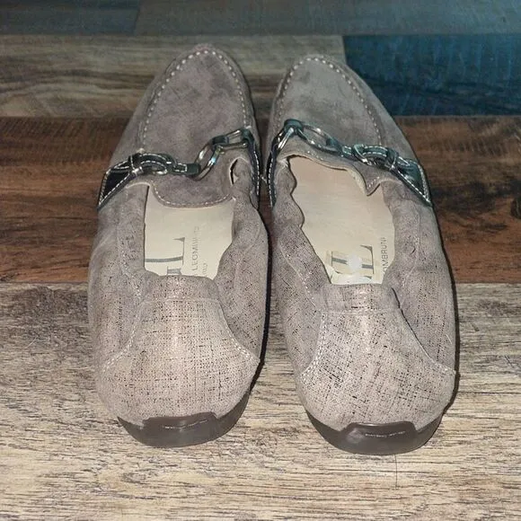AGL Attilio Giusti Leombruni Metallic Suede Loafers