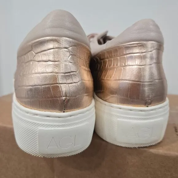 AGL Lace Up Platform Blush Pink Fashion Sneakers size 39