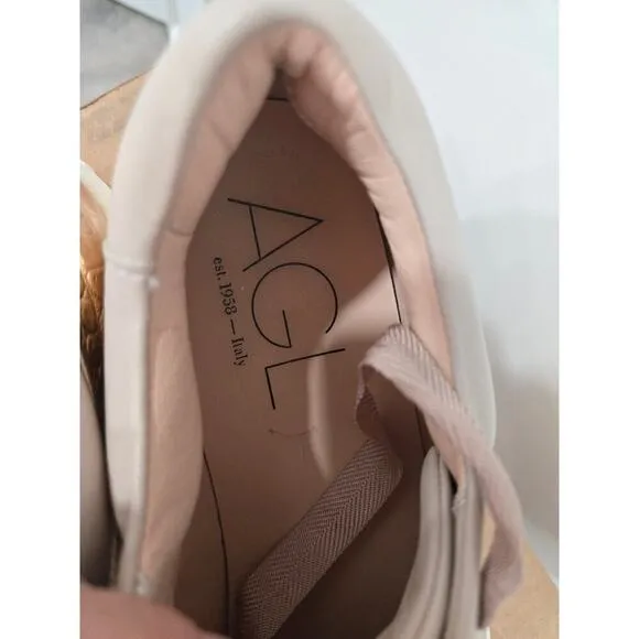 AGL Lace Up Platform Blush Pink Fashion Sneakers size 39