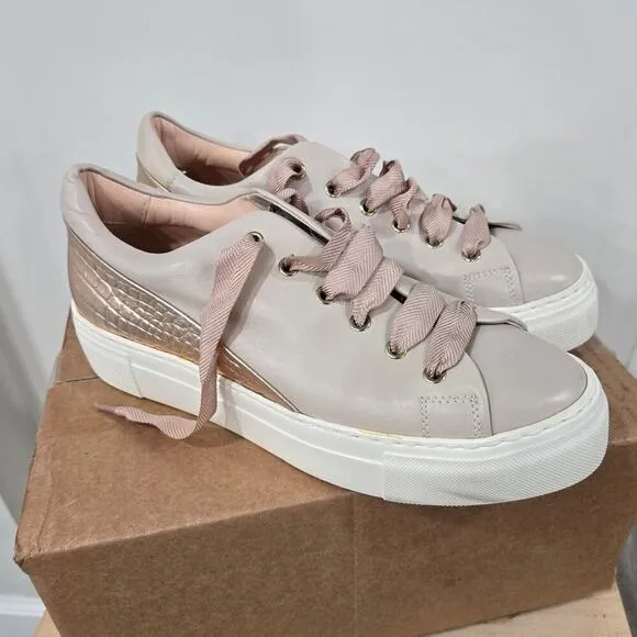 AGL Lace Up Platform Blush Pink Fashion Sneakers size 39